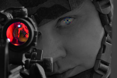 into the eyes of a solider