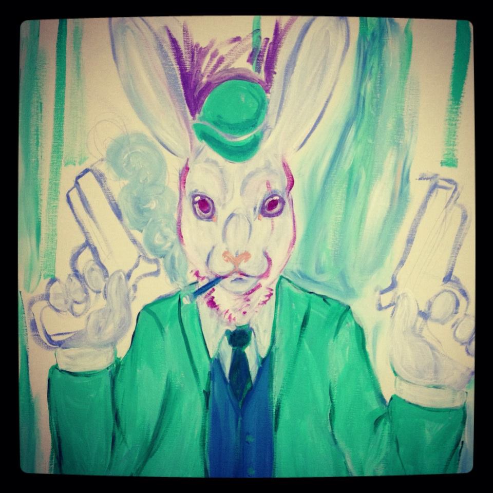 Gangster rabbit painting in progress by zombiegiraffe on DeviantArt