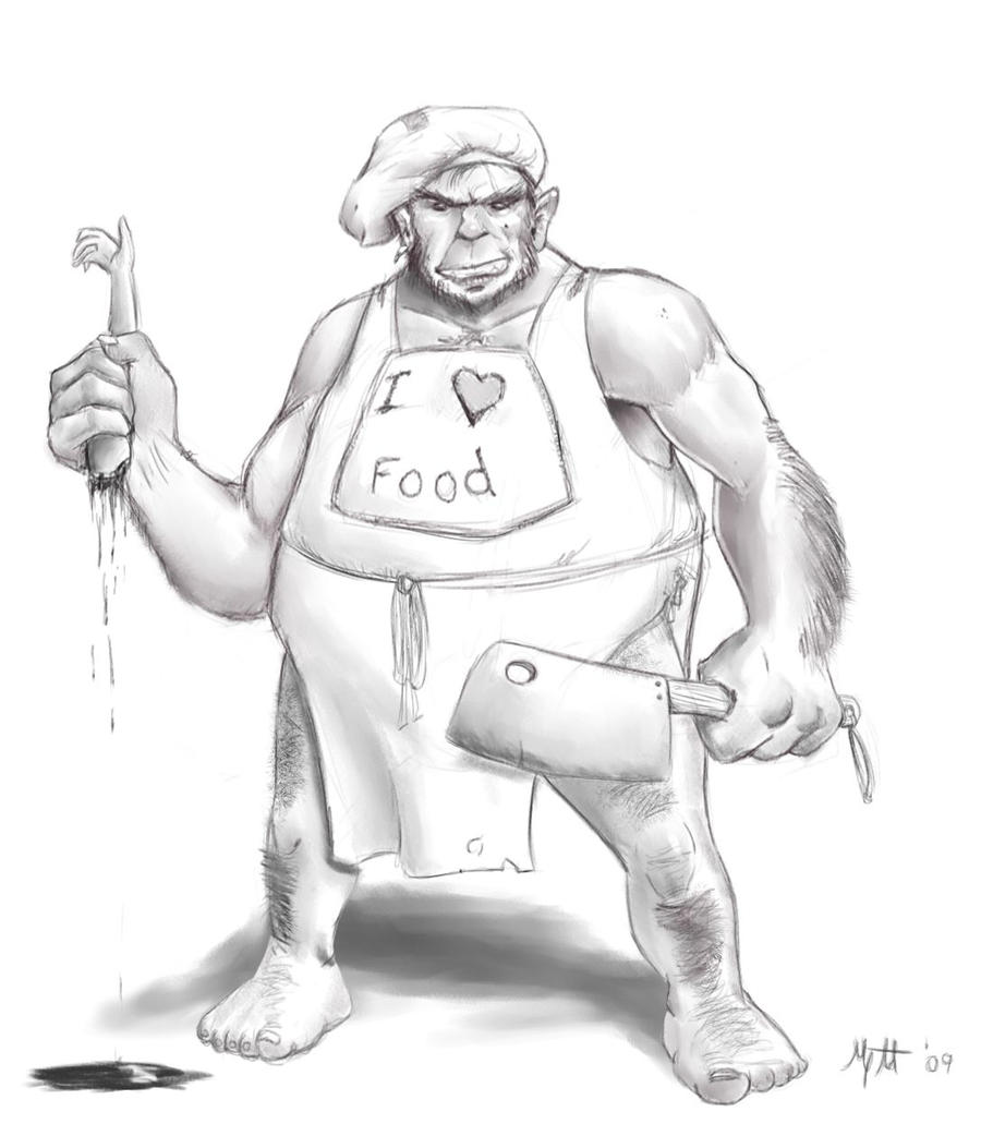 Ogres Lunch Ogre Cook Sketch by umbrafox on DeviantArt