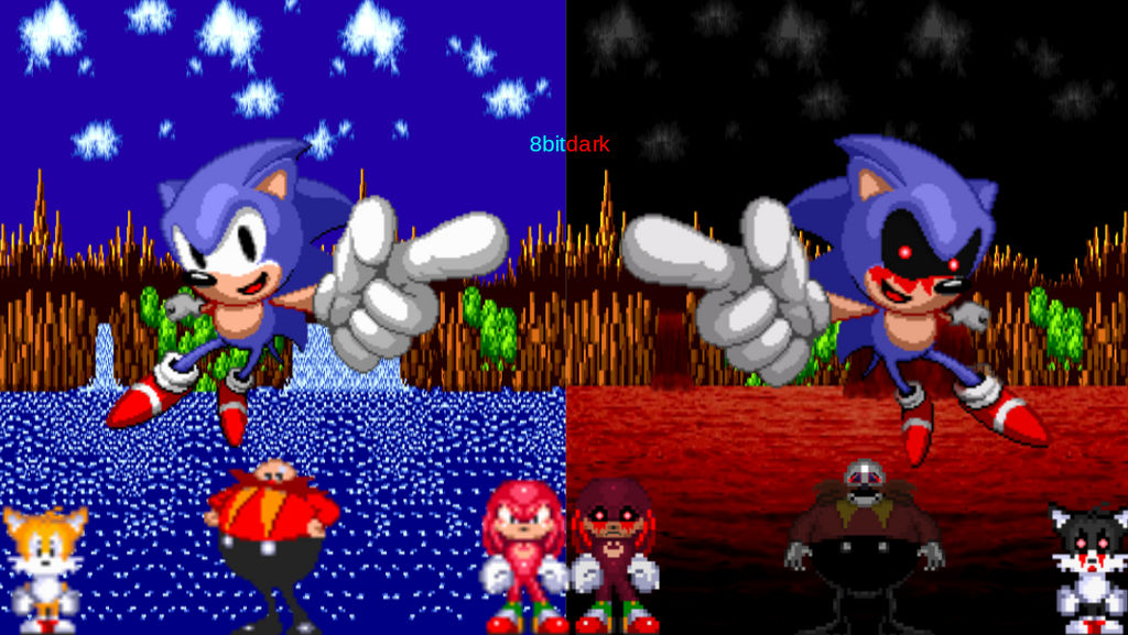Dark Sonic VS Sonic.EXE Thumbnail by DrizzlyScroll1996 on DeviantArt