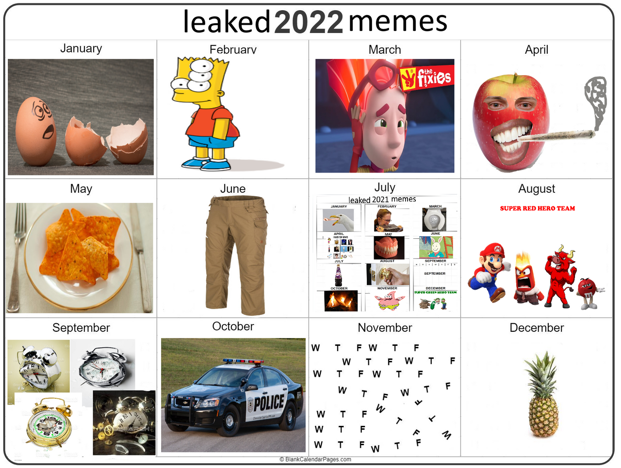 Meme Calendar 2022 2022 Meme Calendar By Mitchtab On Deviantart