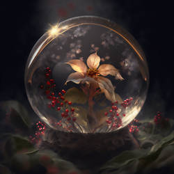 The Magical Flower Of Yule In Crystal Ball
