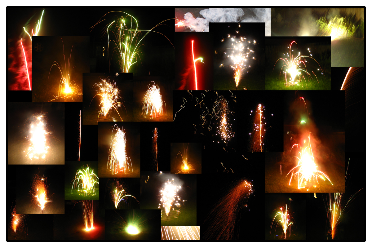 Bizzare Fireworks Collage