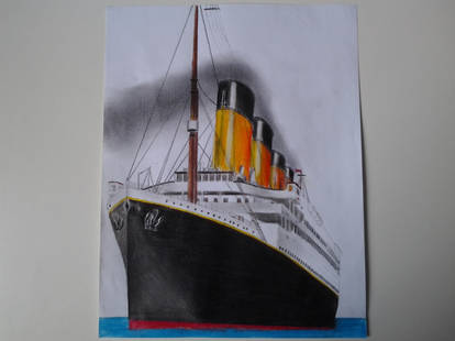 Coloured Drawing Of RMS Titanic