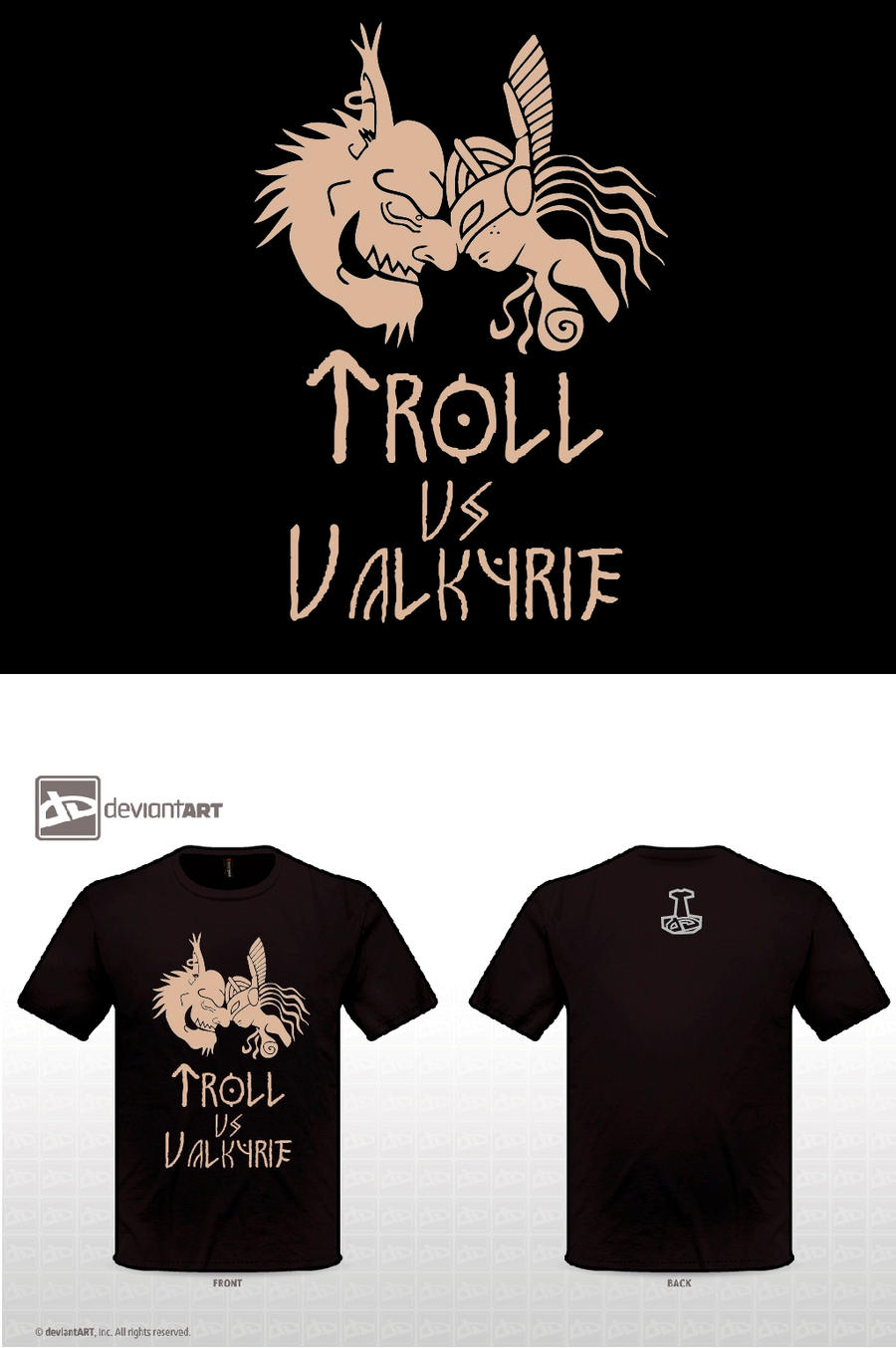 Troll vs valkyrie - T-shirt