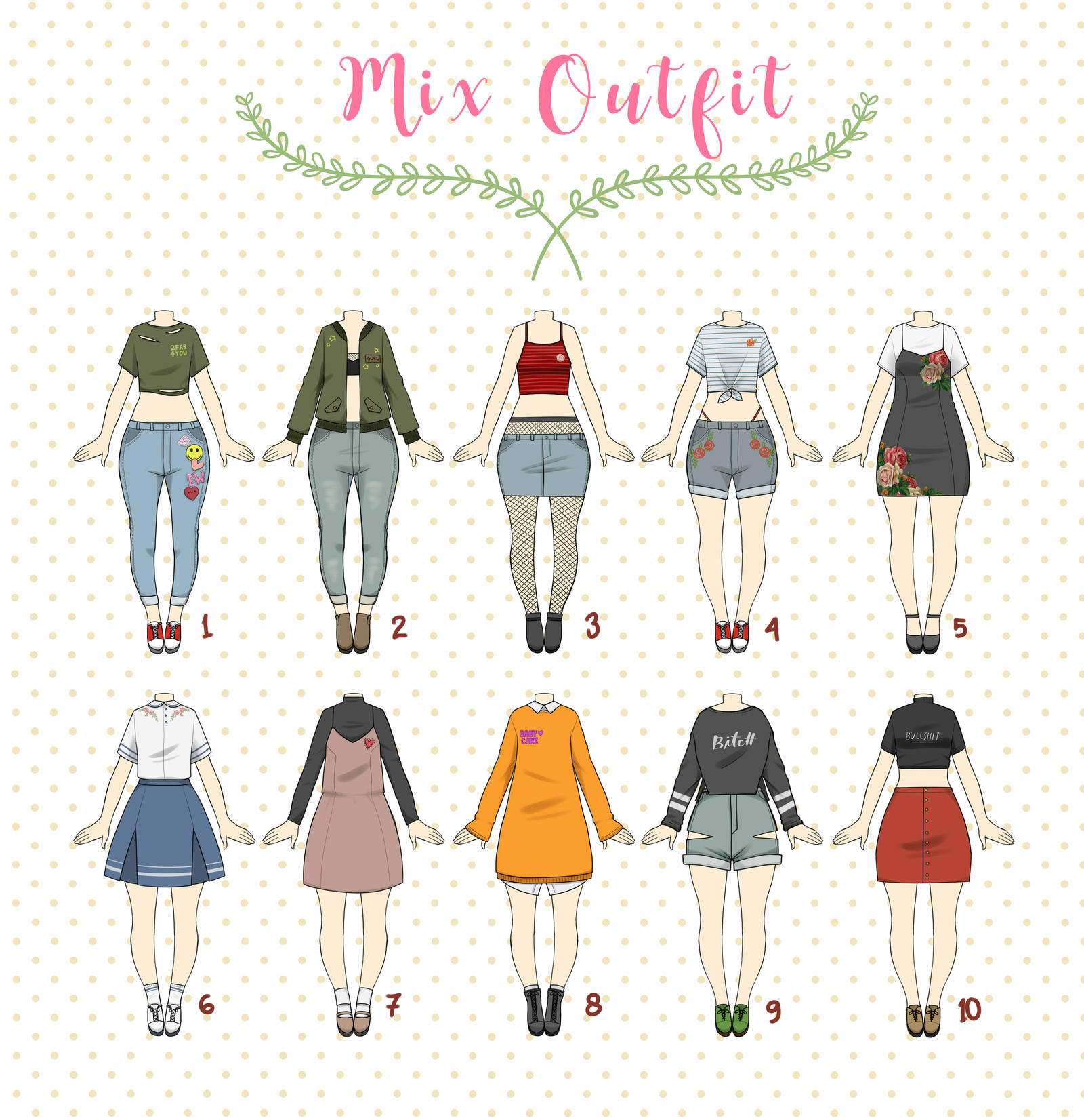 (CLOSED) Casual Outfit Adopts by Rosariy on DeviantArt