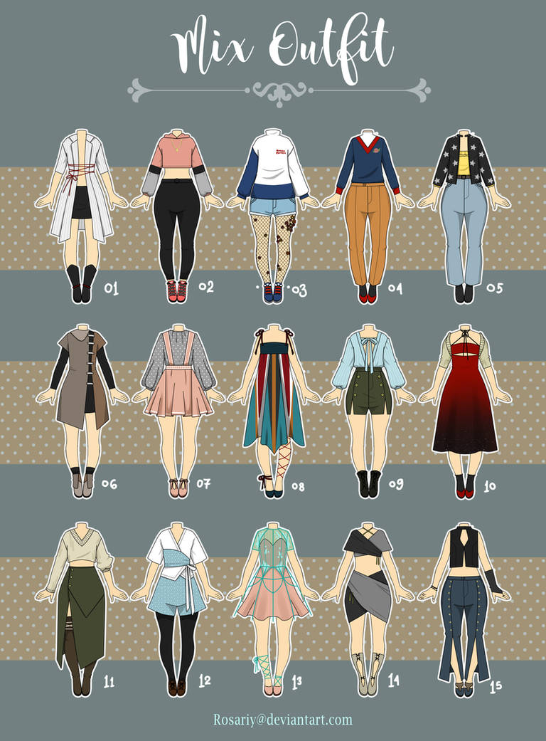  OPEN 1 15 Casual Outfit Adopts 11 by Rosariy on DeviantArt
