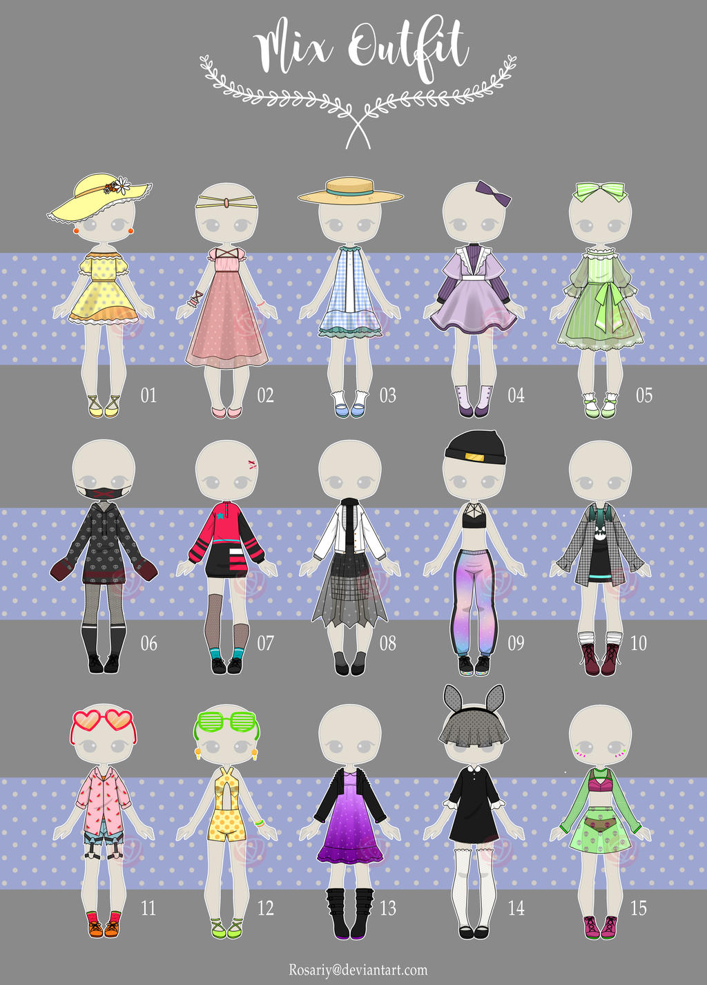 (OPEN 3/15) Casual Outfit Adopts 17 by Rosariy on DeviantArt