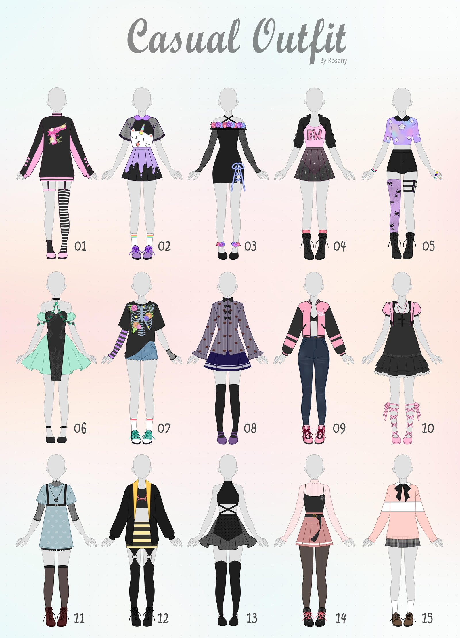 (CLOSED) CASUAL Outfit Adopts 31 by Rosariy on DeviantArt