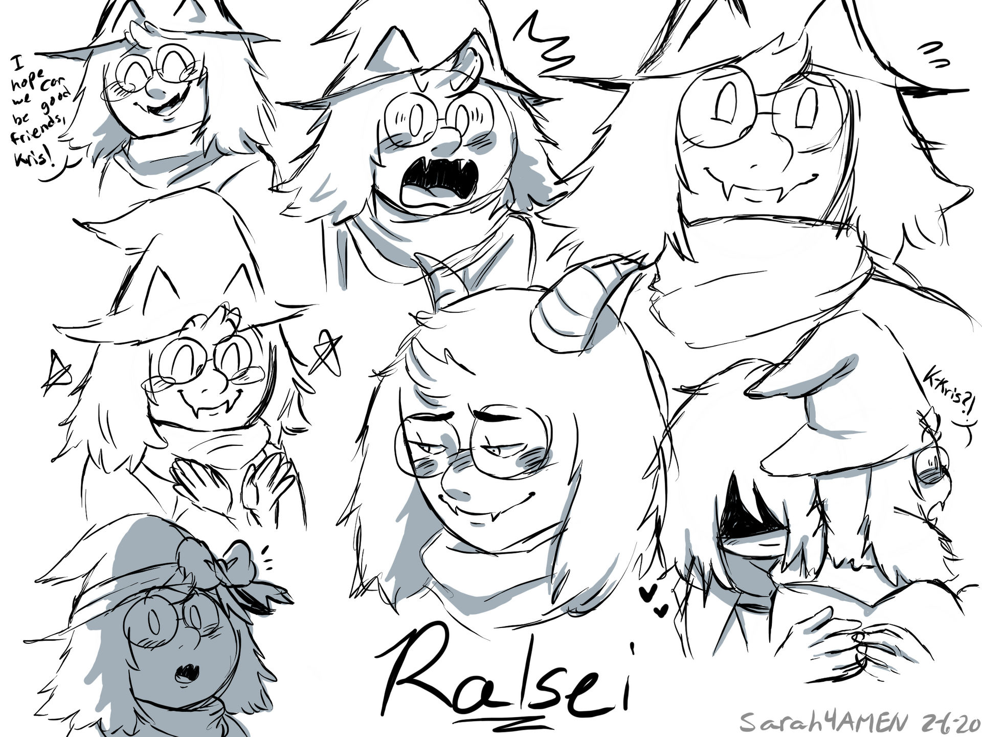 Simple Ralsei Drawing Ralsei sketch! by sarah4AMEN on DeviantArt