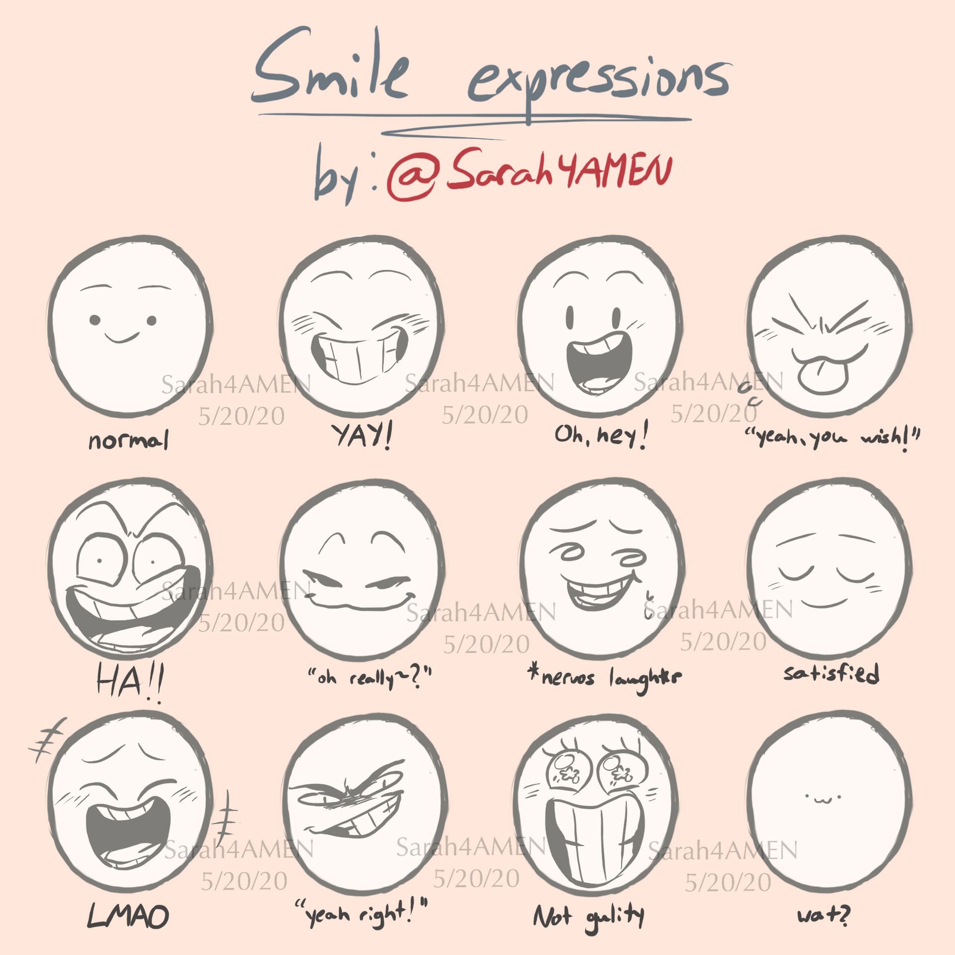 Smile expressions by sarah4AMEN on DeviantArt