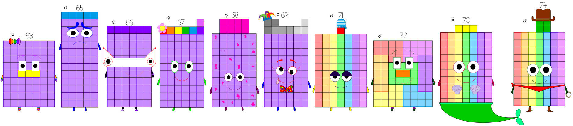 Fanmade Numberblocks (63-74) by BrendantheToon on DeviantArt