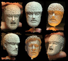 NECA Wolf Man Headsculpts