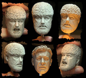 NECA Wolf Man Headsculpts