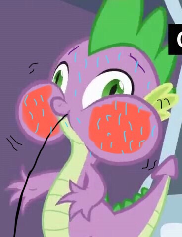 Spike Cheek inflation by legoolife on DeviantArt