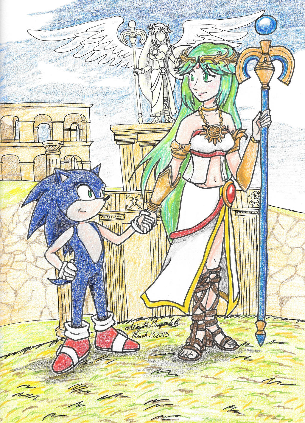 Commission Sonic and Palutena