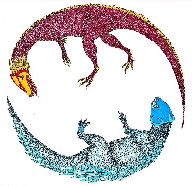 Dancing Dragons coloured by Sinande