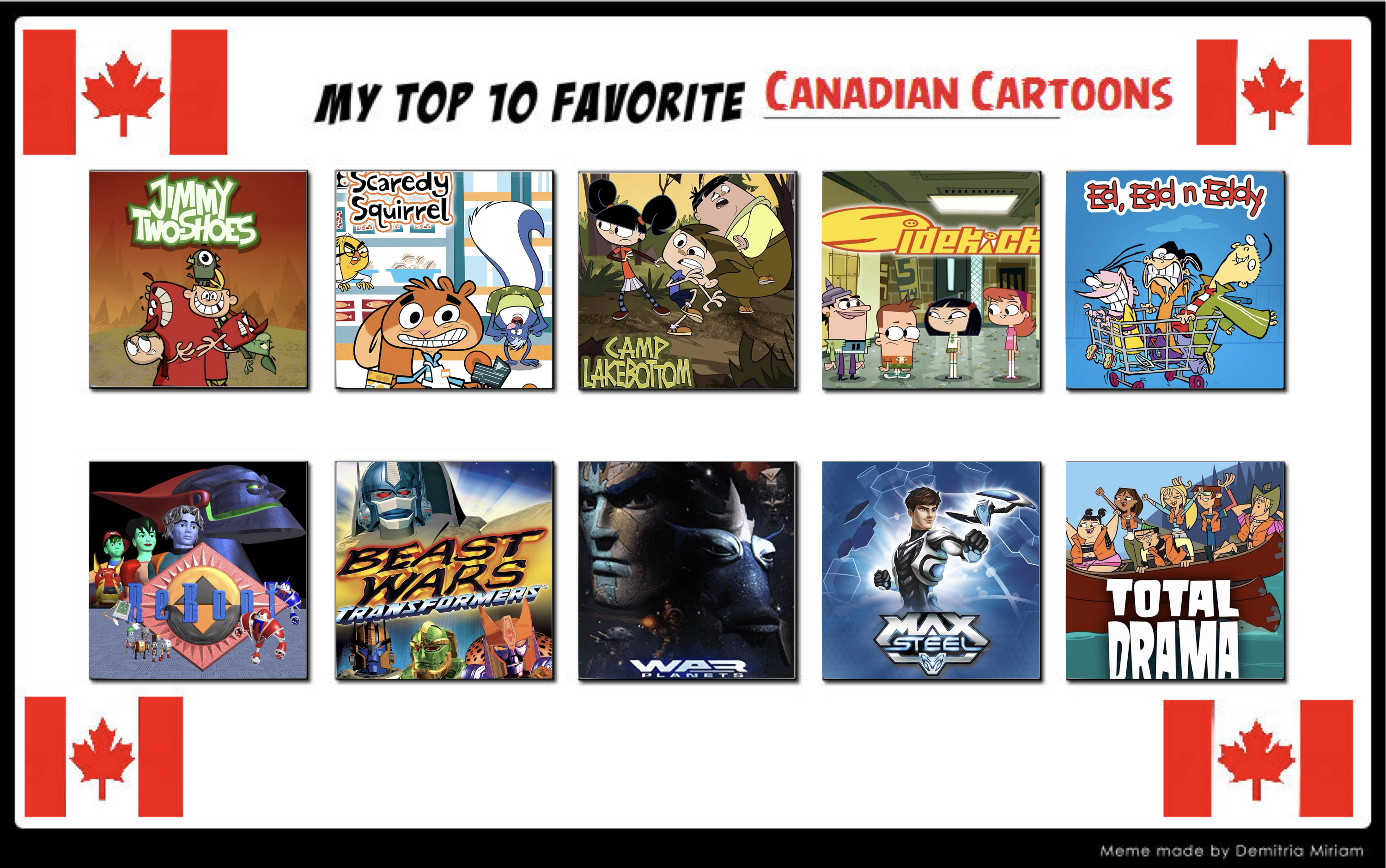 Canadian Characters My Top 10 Favorite Canadian Cartoons by TheHeroMadeIn2004 on DeviantArt
