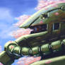 Zaku II with Cherry Blossoms