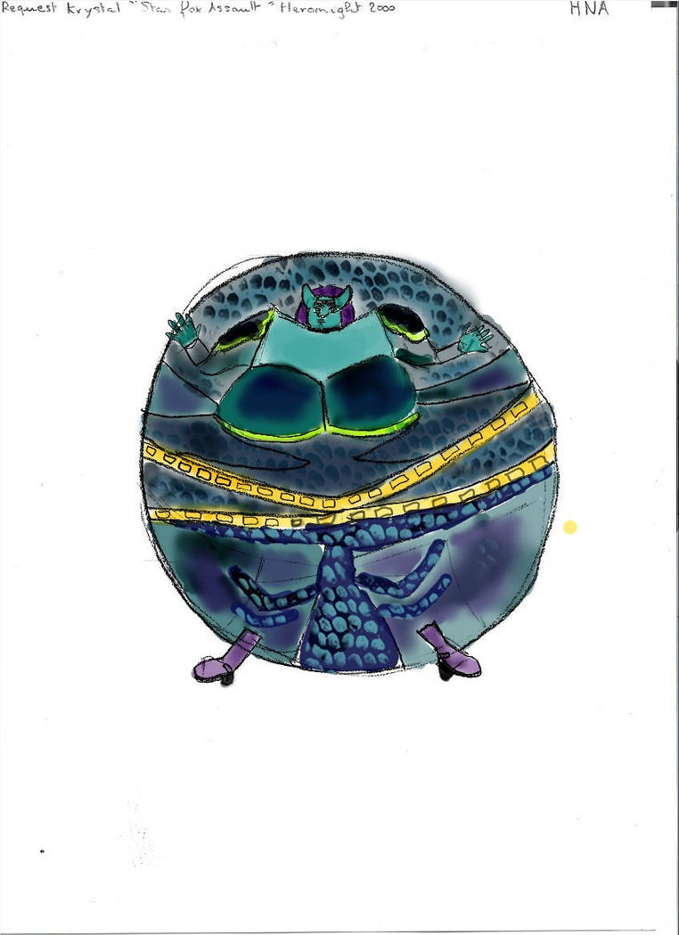 Krystal Assault fox(inflation) by HikaryNekoArt on DeviantArt