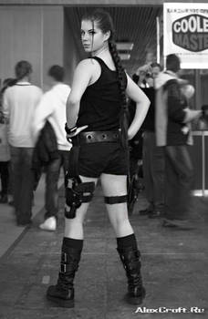 Lara Croft  black-and-white