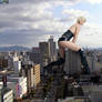 Giantess Ana Hickmann in Okayama