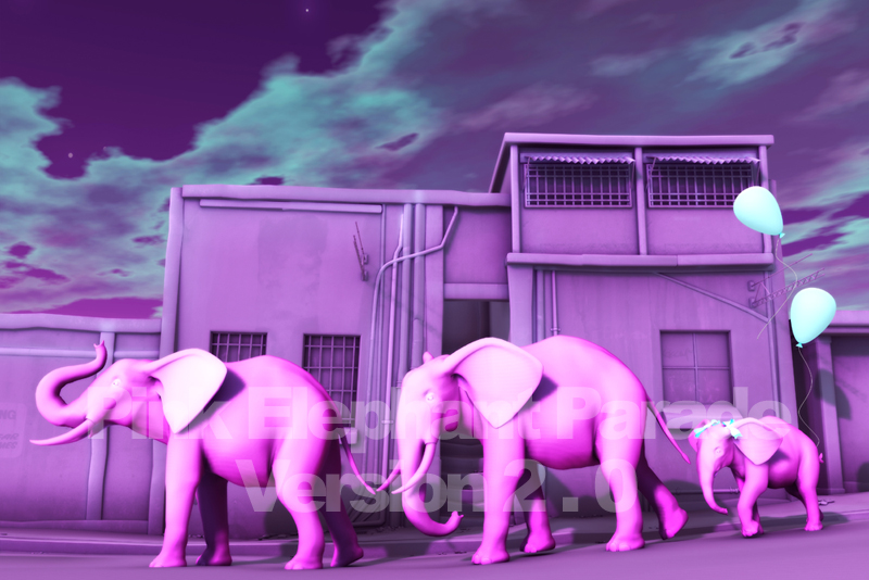 Pink Elephant Parade Version 2