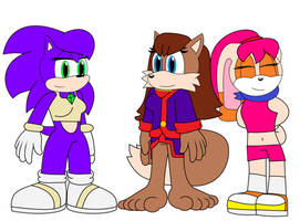 Aleena, Rosemary and Vanilla as Sonic Team