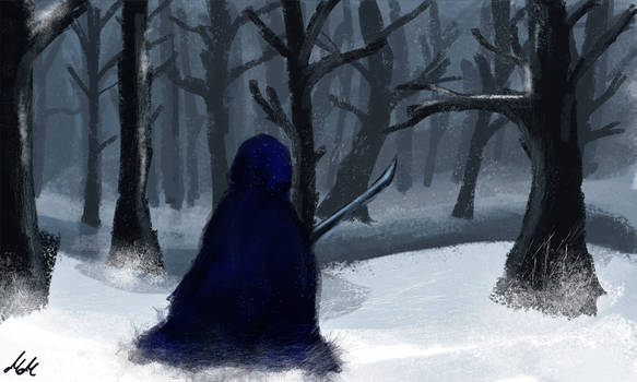 Wanderer in Winter Woods (Speed Painting)