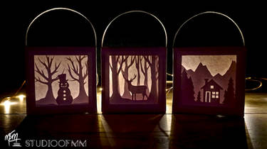 Winter Paper Lightbox Ornaments (Tutorial)