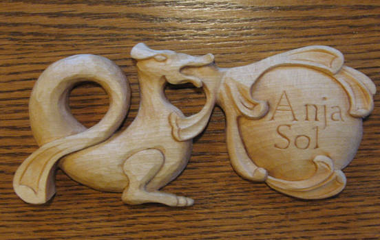 Nordic baby name plaque wood carving