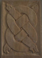 Nordic / Celtic interlacing wood carving