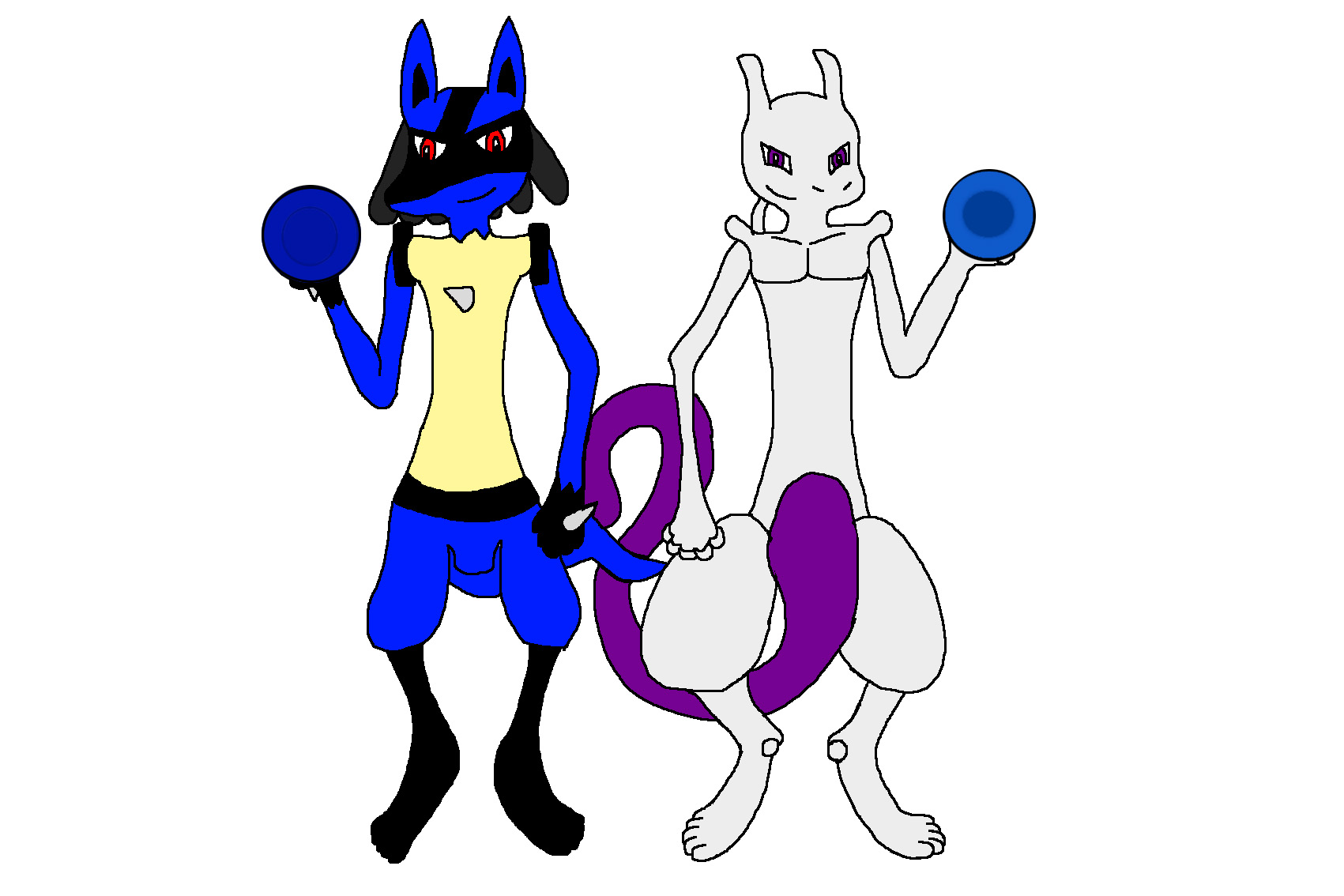 Lucario y Mewtwo