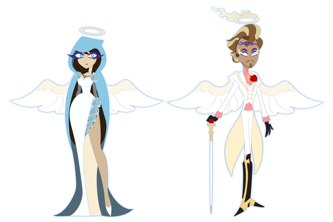 Hazbin Hotel OC Redesign of Jesus and Mary by NightFoxy87 on DeviantArt