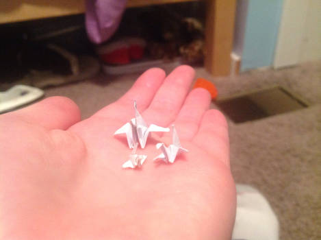 Mini origami cranes