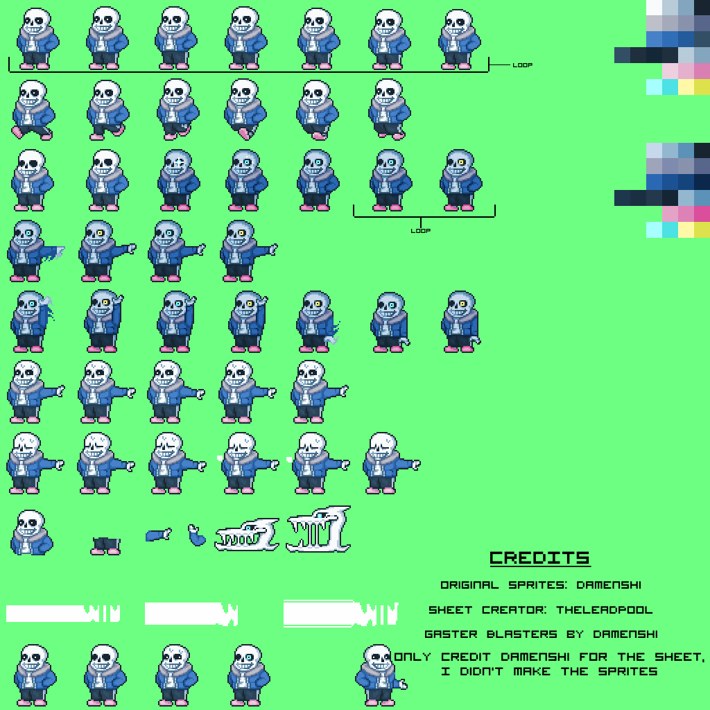 Undertale Sans Sprite Sheet By Theleadpool On Deviantart