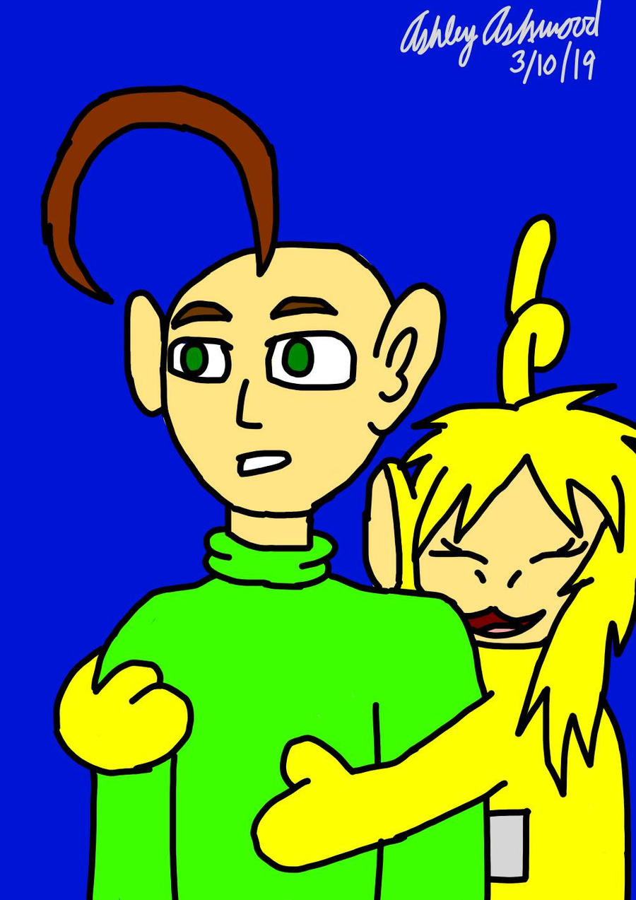 Laa laa hugs Baldi by GingerRoseArchieves on DeviantArt