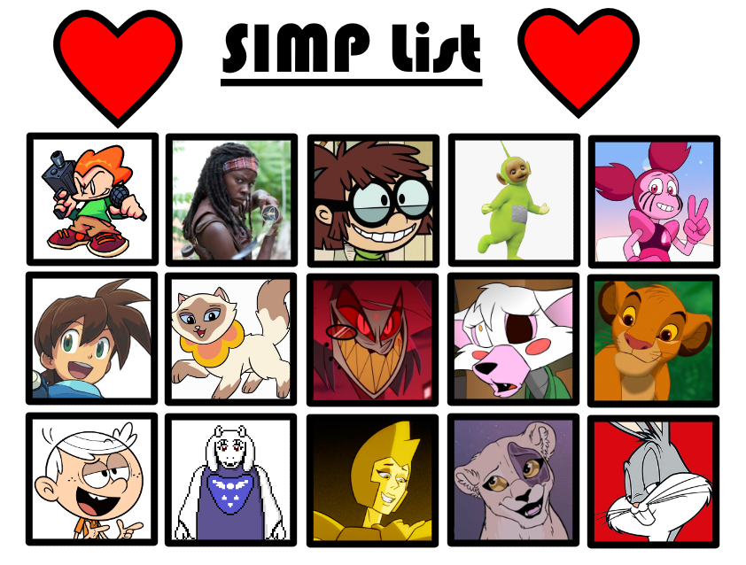 Characters I am Fan Of And Mostly Simp For by GingerRoseArchieves on
