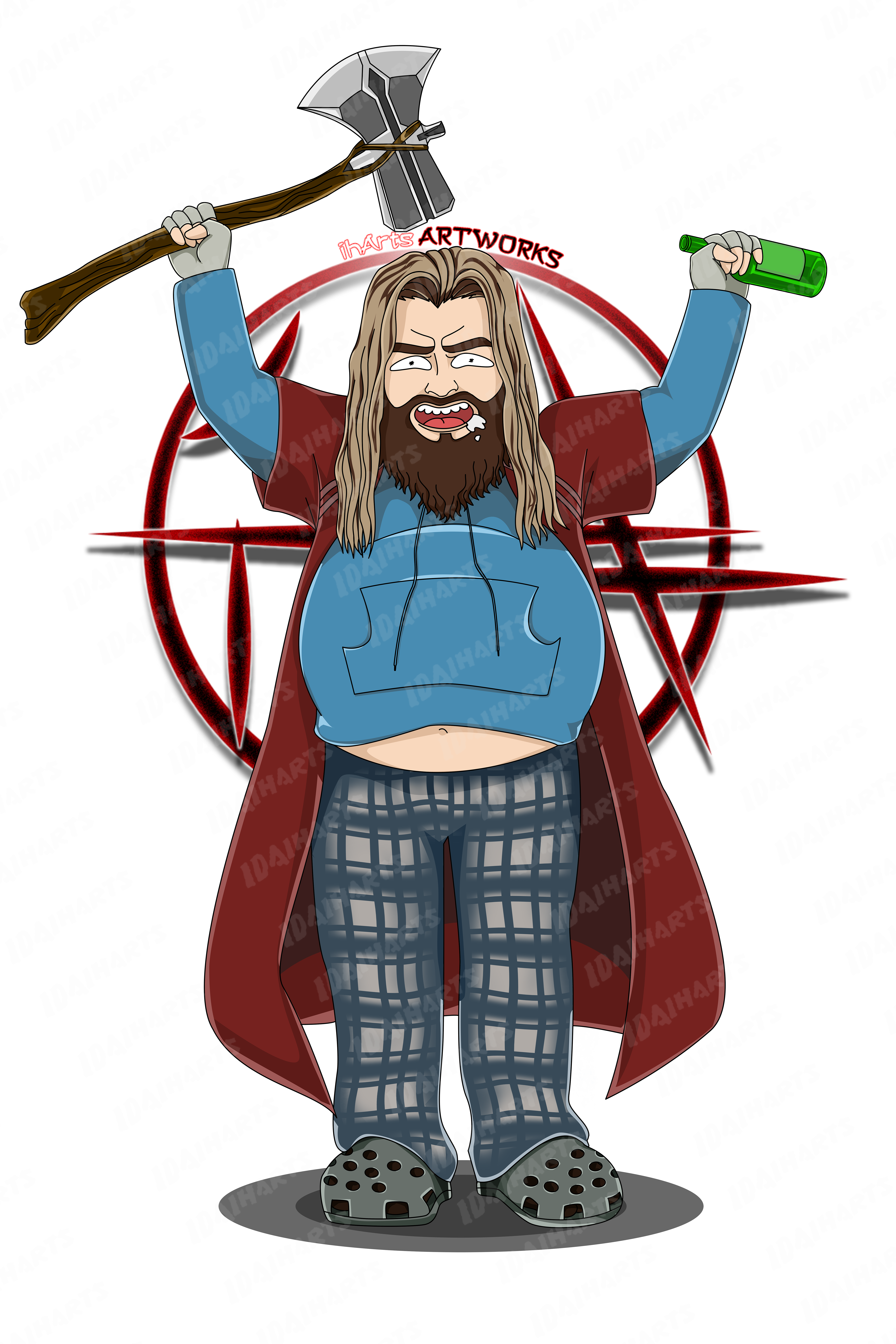 Fat Thor Cartoon Style by ihArts on DeviantArt Fat Thor Cartoon Style by ihArts on DeviantArt