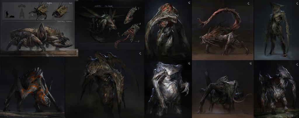 creature lineup by 2blind2draw on DeviantArt