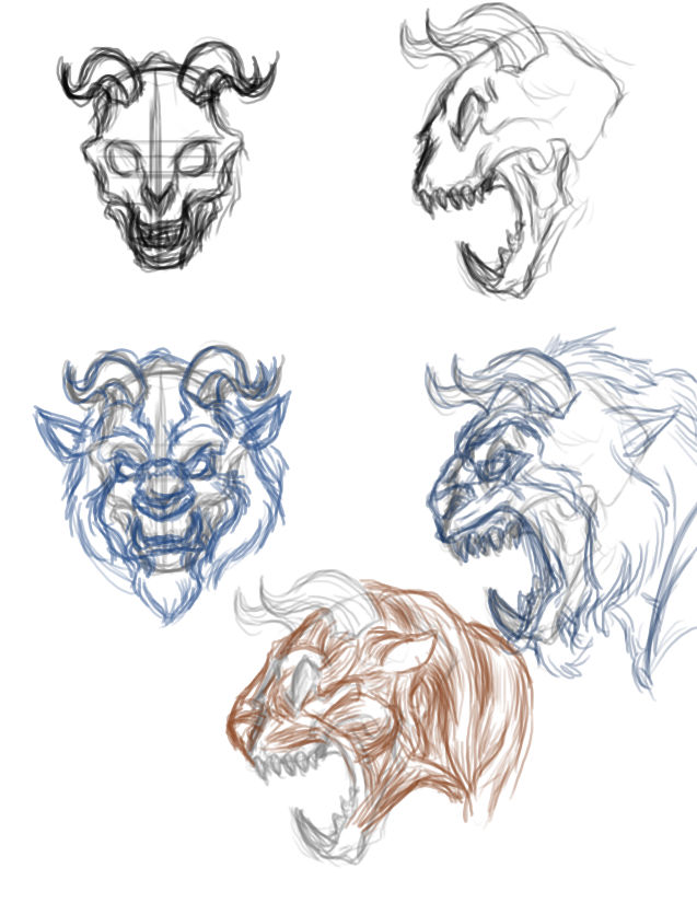 Beast- Skull Study by KuraiKarp on DeviantArt