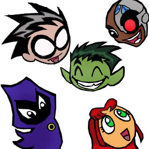 Teen Titans chibi heads