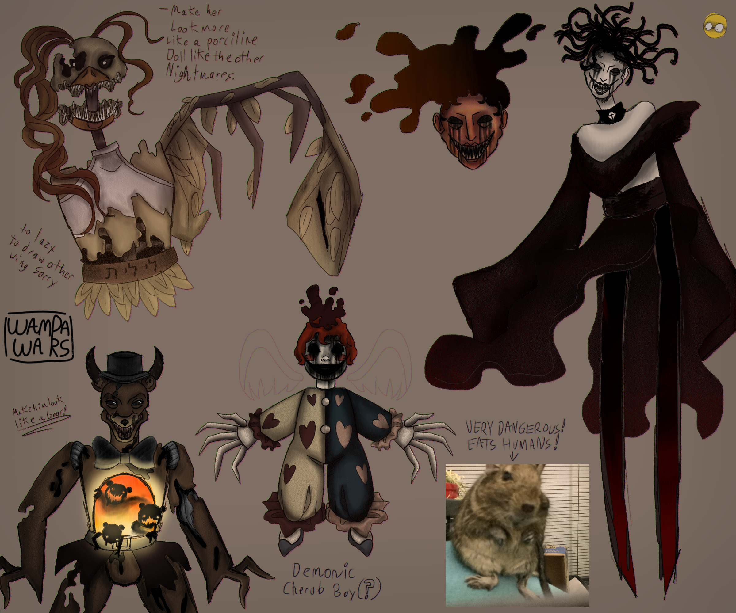 FNaF 2 Animatronic Cast Doodles by StarryWonder355 on DeviantArt