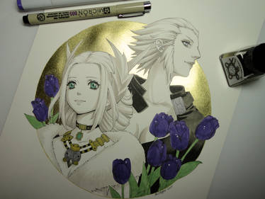 Inktober - Day 15 - Kan-E-Senna and Merlwyb FFXIV