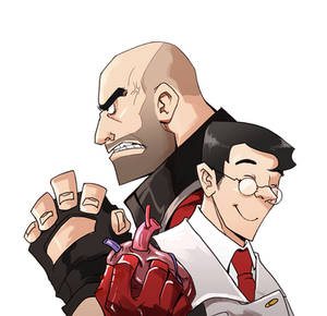 tf2 heavy  and medic blood