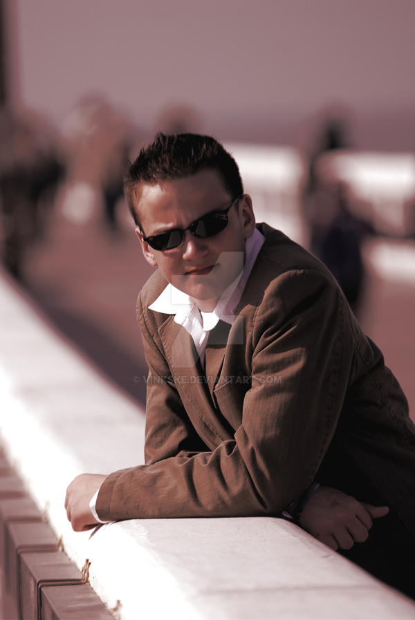 Teen boy posing on peer in suit and sunglasses by Vinkske on DeviantArt