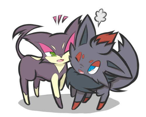 Purrloin and Zorua