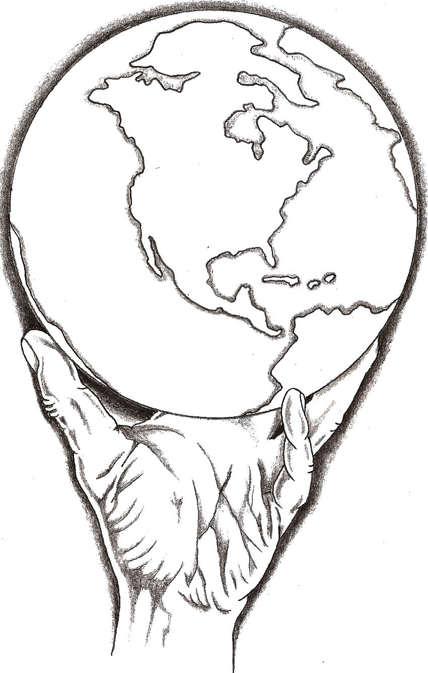 Hand Holding Globe Tattoo