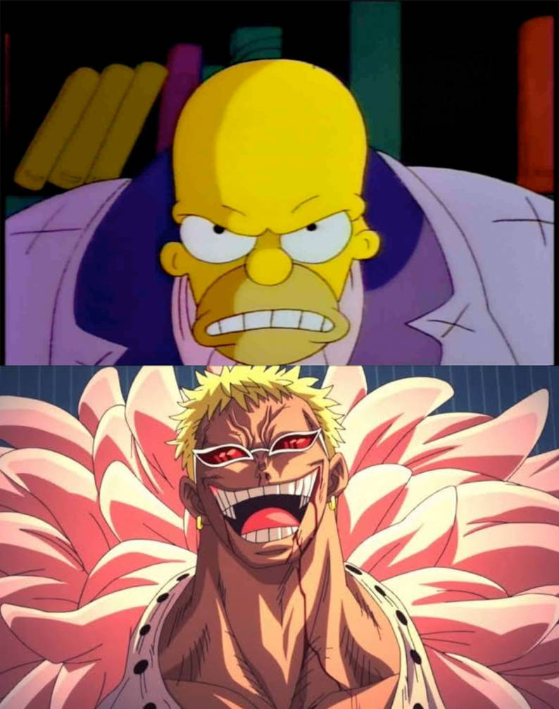 Homer Simpson Facing Doflamingo By Joaocoppini On Deviantart Homer Simpson Facing Doflamingo By Joaocoppini On Deviantart