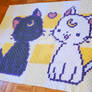 Luna and Artemis C2C Crochet Blanket